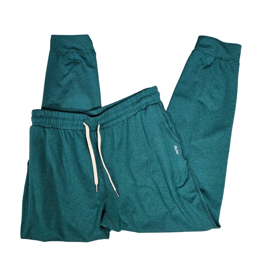 Glyder Limitless Joggers Teal Green Heathered Drawstring Pockets Women's Size M